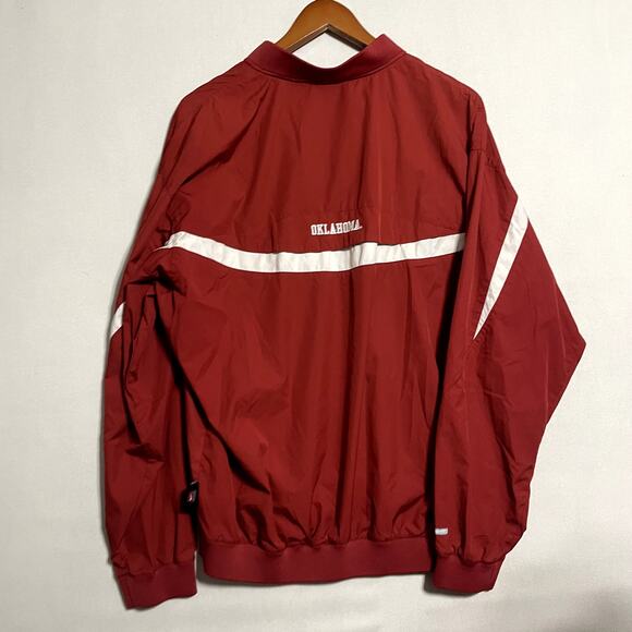 Nike Oklahoma Sooners 1/4 Zip Pullover Windbreaker Jacket Red White - Size M - Picture 9 of 10